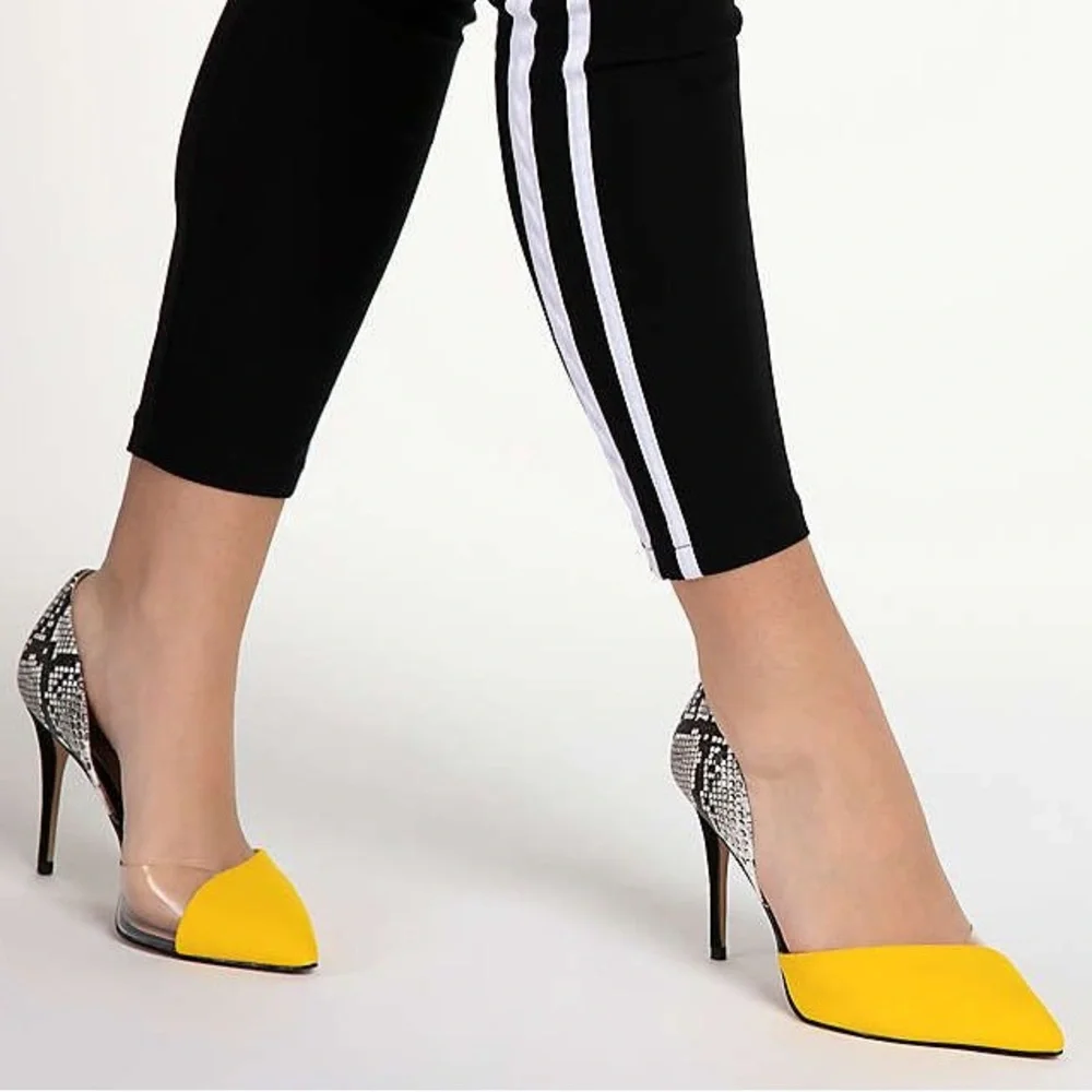 Mix No. 6 Hilani Pump in Yellow and Snake Skin - Picture 5 of 9